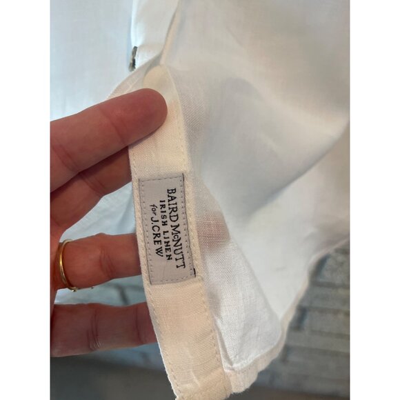 J.Crew White Relaxed Linen Button-Up Shirt XLT - Picture 7 of 9